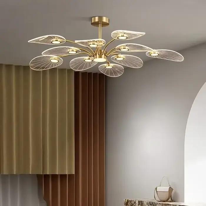 Lustre de plafond moderne en fer avec ampoules LED pour salon, étude, chambre à coucher, salle à manger et cuisine