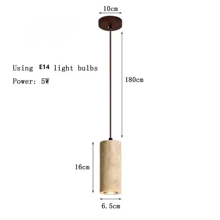 Lampe en travertin jaune, lustres de chambre à coucher, lampes suspendues de chevet, éclairages rétr