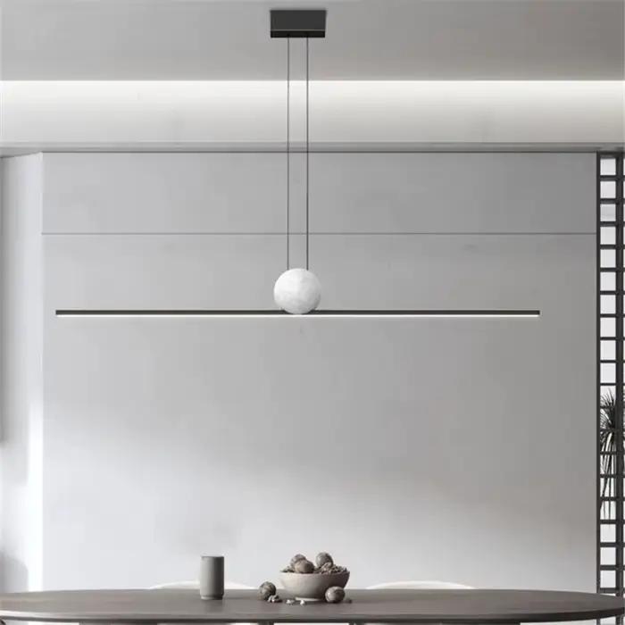 Lampe suspendue en cuivre italien luxe longue lampe de salle à manger restaurant nordique minimaliste marbre design cuisine bar lumière