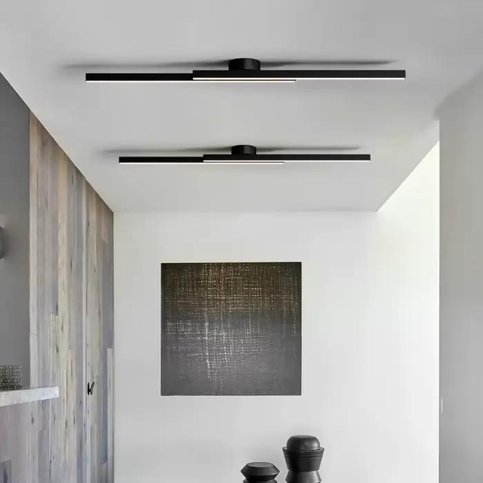 Plafonnier LED Moderne Noire Glacée pour Entrée Couloir Salon Restaurant Vestiaire Balcon Eclairage Décoration Maison