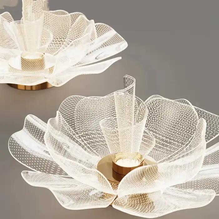 Plafonnier LED Luxe Design Floral Eclairage Intérieur Doré Étude Chambre Coucher Entrée Couloir Élégant Occasions Spéciales