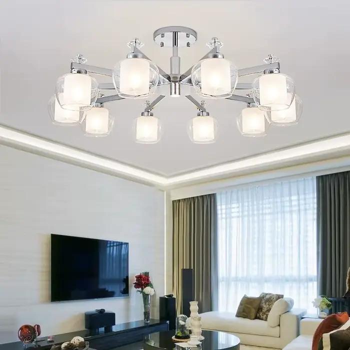 Luminaire suspendu LED contemporain avec télécommande pour éclairage intérieur élégant et adaptable pour salon, bureau et chambre