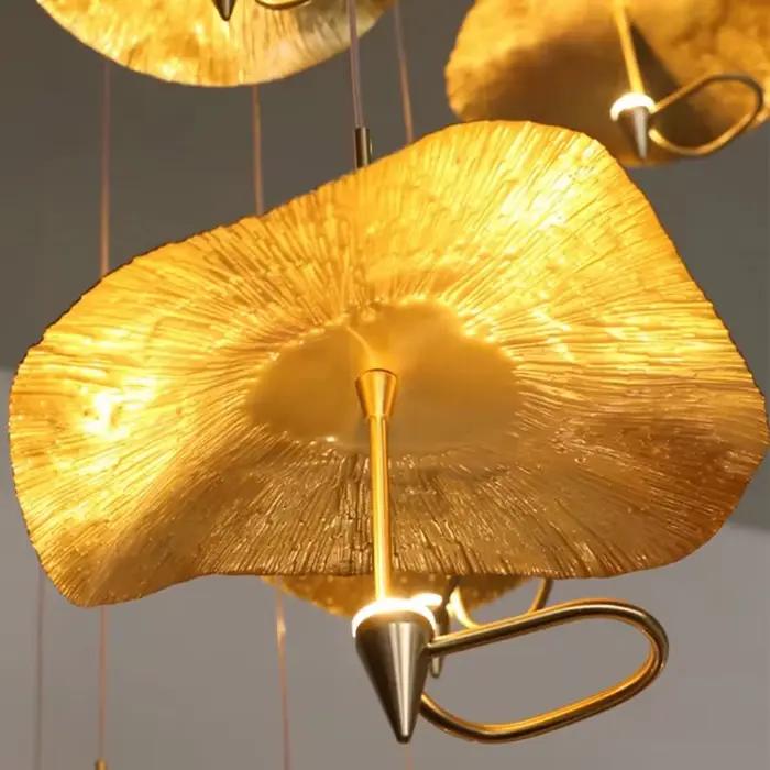 Plafonnier en cuivre plaqué avec design nordique moderne pour salon loft escaliers source lumineuse LED élégant à offrir occassions spéciales