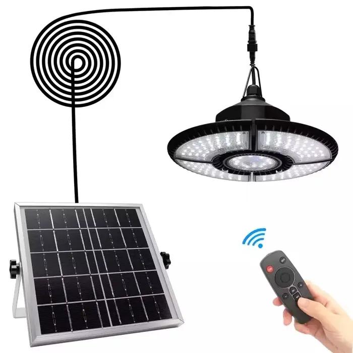 Éclairage solaire pour jardin, extérieur, super lumineux, 4 cuir chevelu, lustre pliable, lumière de