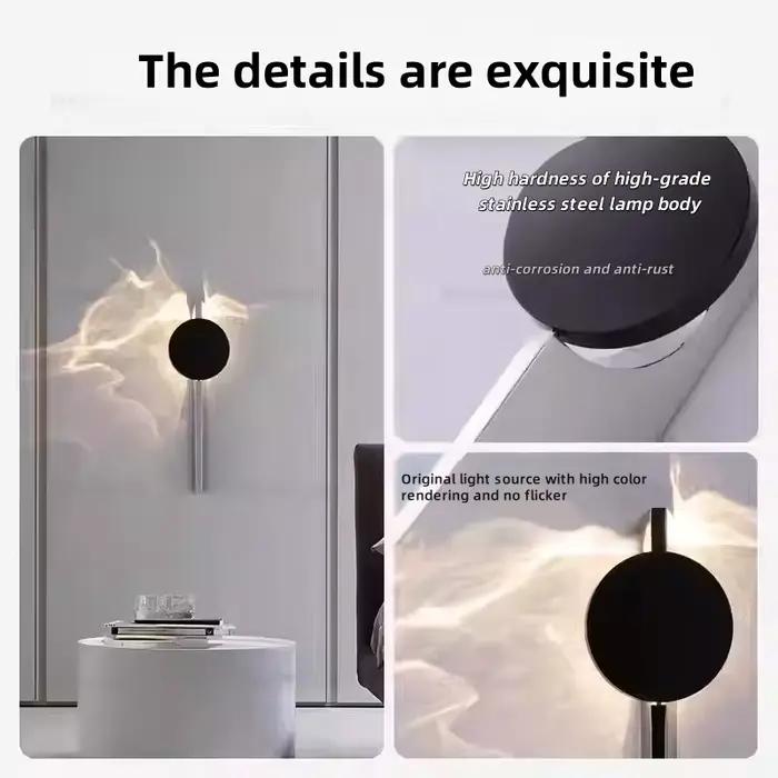 Applique murale en acier inoxydable moderne pour chambre à coucher, cuisine, salle de bain, entrée, étude, éclairage quotidien avec lumière chaude 3000K