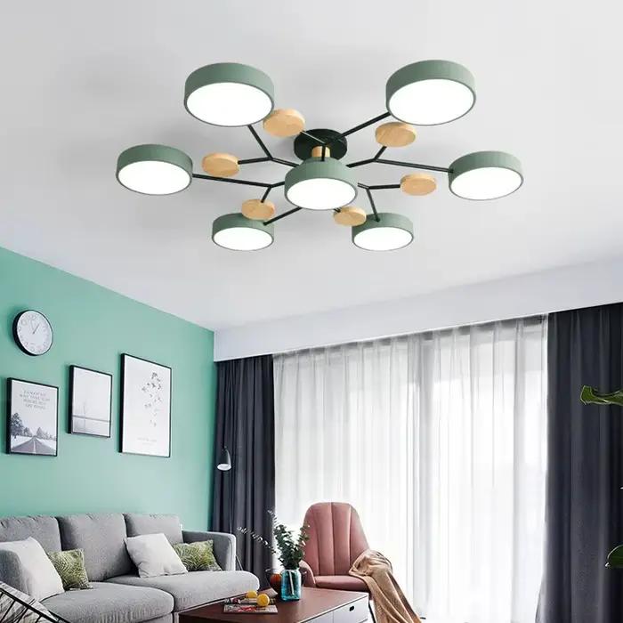 Lustre LED moderne avec bande LED intégrée, 4 couleurs disponibles pour salon, chambre à coucher, hôtel, appartement, bureau, éclairage intérieur