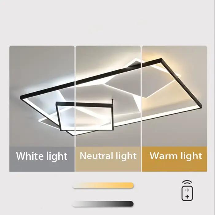 Plafonnier en acier inoxydable poli avec LED intelligent pour éclairage quotidien moderne en chambre salon cuisine ou salle de bains