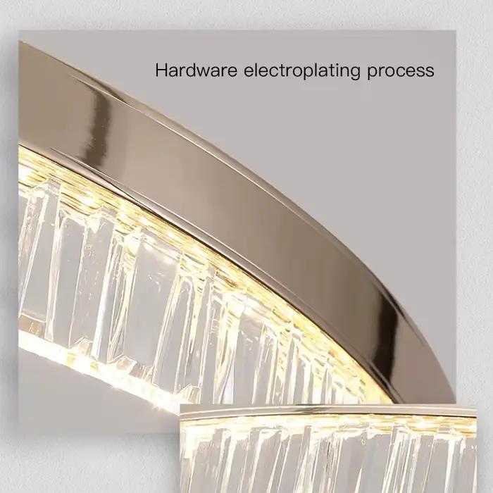 Lustre LED de luxe en fer et aluminium, modern style, adjustable brightness, for living room bedroom dining room, Italian Art Deco style