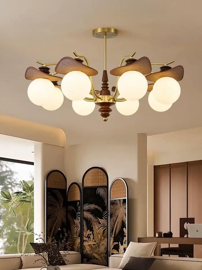 Luminaire suspendu Magic Bean lampe de salon en fer plaqué avec source LED élégante pour salon chambre à coucher et plus