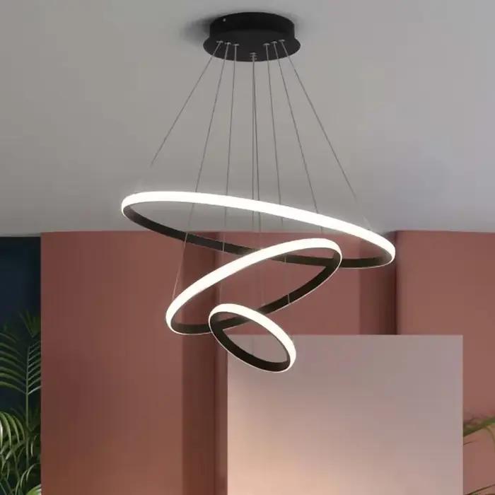 Lustres modernes à LED pour salon chambre et salle à manger design simple en forme d'anneau éclairage intérieur pour la maison luminaire suspendu décoration