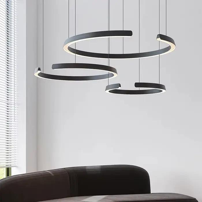 Lustre circulaire moderne en fer pour salon et salle à manger éclairage domestique élégant à offrir pour intérieur occasions spéciales