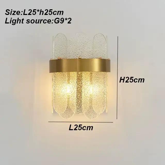 Lustre doré moderne Led Villa luxe cristal verre lumière éclairage intérieur or métal hôtel hall atm