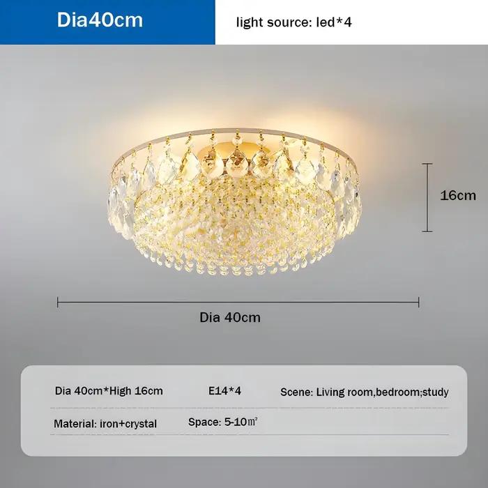 Lustre en cristal, éclairage encastré au plafond, luminaire moderne pour chambre à coucher, couloir,