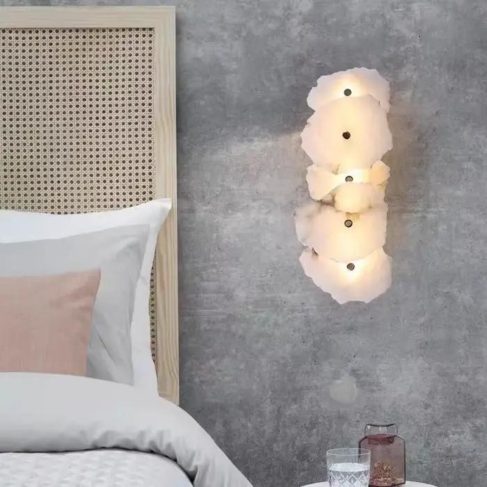 Applique murale de luxe en marbre naturel pour chambre à coucher salon entrée hôtel design nordique élégance moderne sophistiquée
