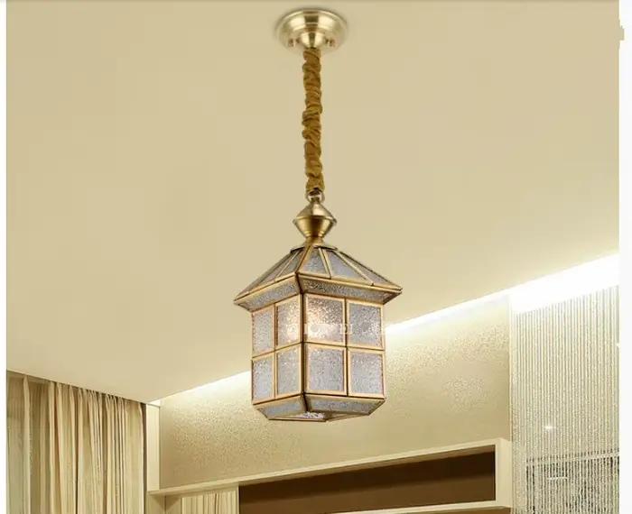 Lampe à suspension en bronze antique plaquée cuivre avec abat-jour blanc pour salon étude et chambre d'hôtel style art déco élégante à offrir pour femme occasions spéciales