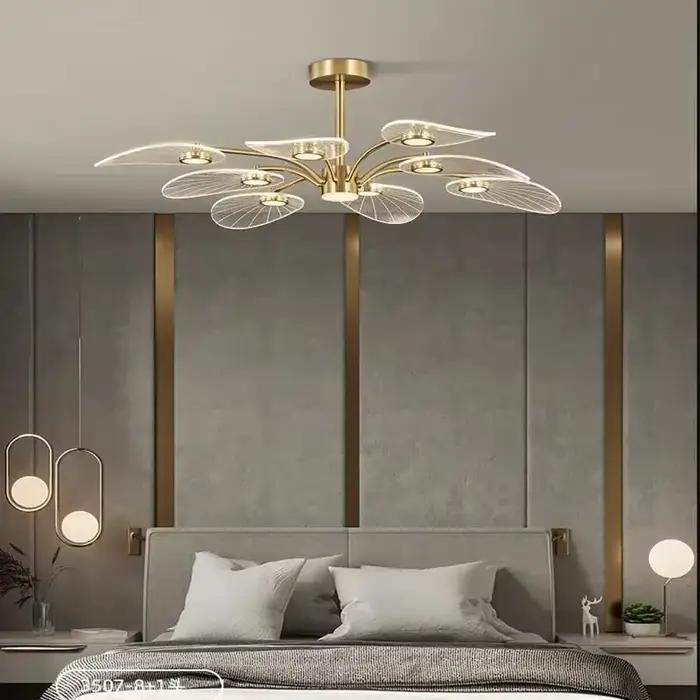 Lustre de plafond moderne en fer avec ampoules LED pour salon, étude, chambre à coucher, salle à manger et cuisine
