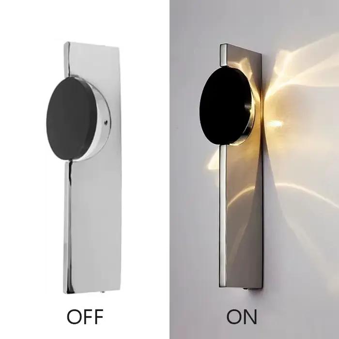 Applique murale LED moderne rotative en acier inoxydable pour chambre à coucher, salon, entrée et salle de bain occasions spéciales