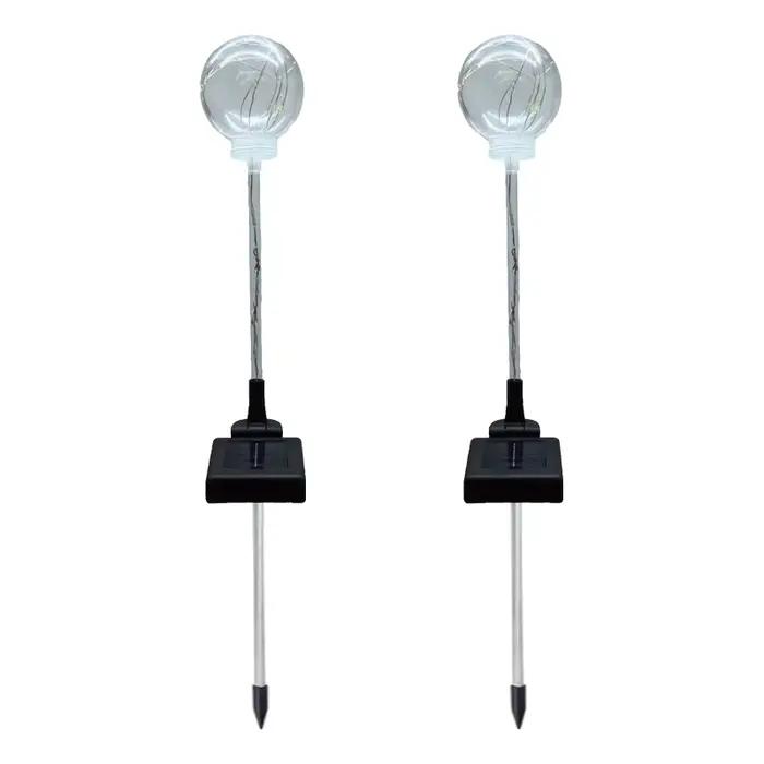 Paquet de 2 lampes solaires de jardin en cuivre, Globes wie, lumières sur piquet solaires, lampe mul