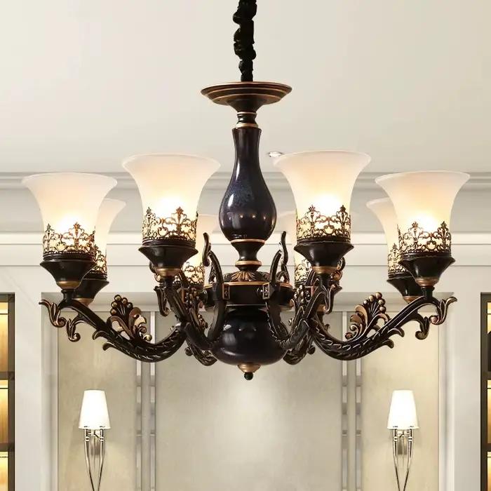 Lampe suspendue Led rétro française pour salon chambre à coucher et salle à manger élégante et sophistiquée avec interrupteur tactile modernité et durabilité