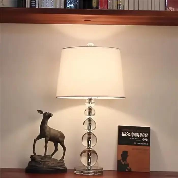 Lampe de sol en cristal art déco abat-jour tissu luxe salon chambre à coucher lampe de chevet nordique à offrir pour les occasions spéciales