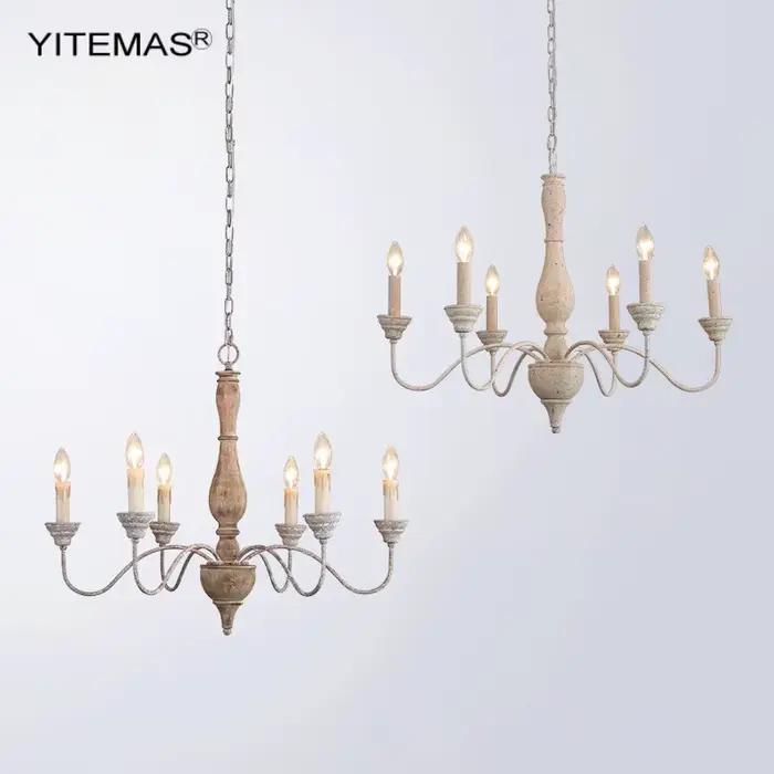 Lustre en bois Vintage Art Déco Suspension Chandelier pour Salle à Manger Chambre Cuisine Occasions Spéciales
