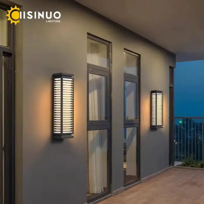 Appliques murales en acier inoxydable luminaire led cubique noir pour extérieur résistante à l'eau chemin de garage et jardin modernes