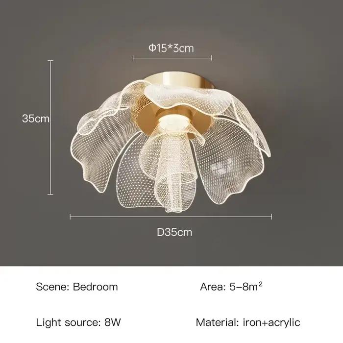Plafonnier LED simple et luxueux, design floral, lampe en acrylique, éclairage d'étude, chambre à co