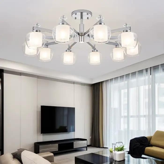 Luminaire suspendu LED contemporain avec télécommande pour éclairage intérieur élégant et adaptable pour salon, bureau et chambre