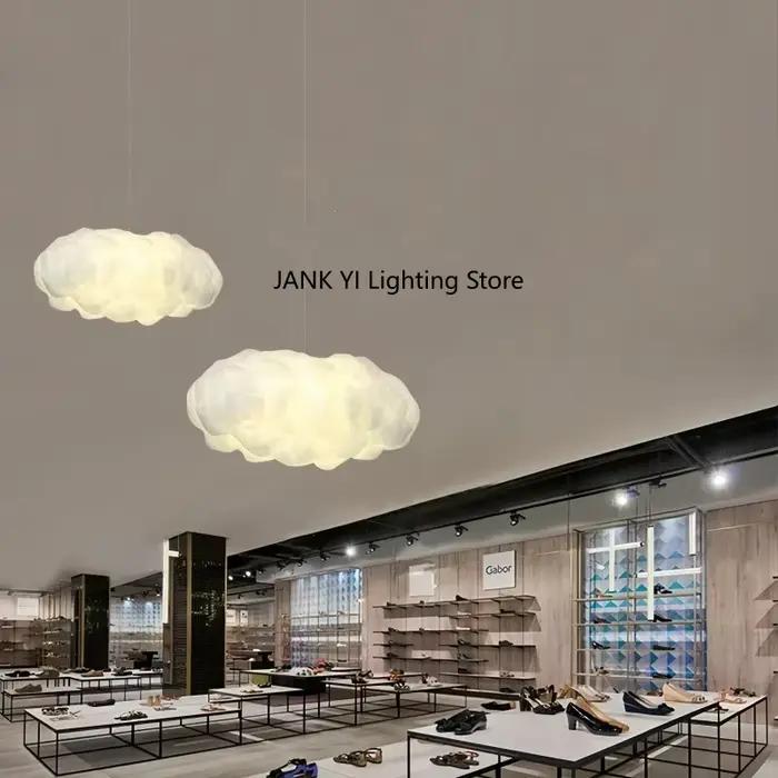 Luminaire suspendu en forme de nuage en tissu avec éclairage LED pour salon chambre et restaurant élégance moderne douceur romantique