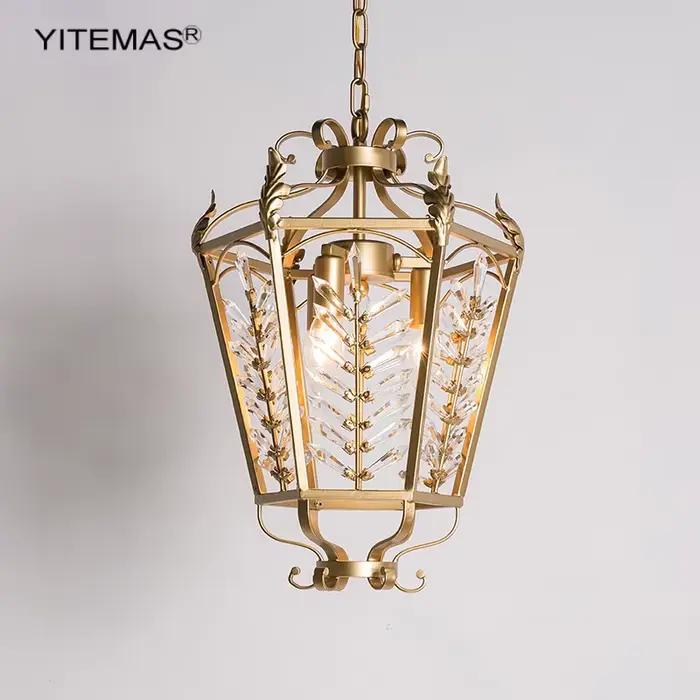 Lustre doré en cristal YITEMAS pour salon chambre salle à manger cuisine luxe modernité élégance style art déco installation facile