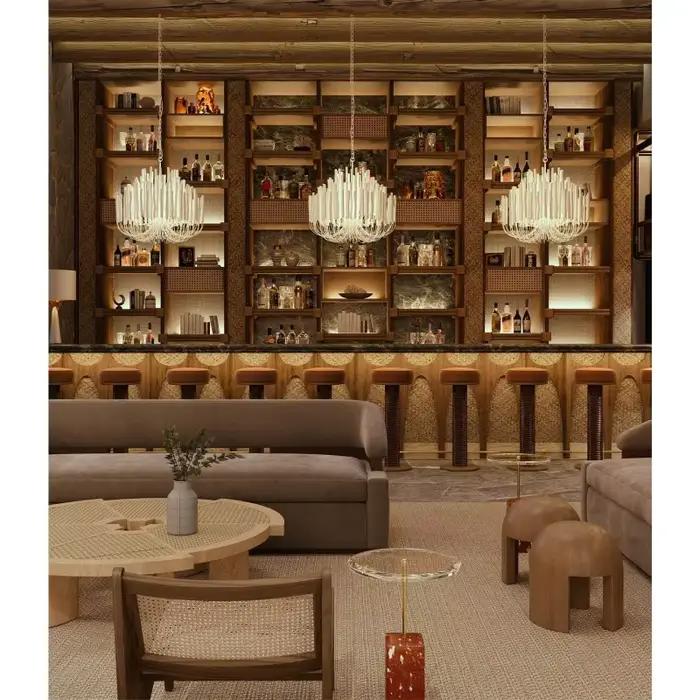 Lustre Bohème Moderne de Luxe Blanc Noir en Bois Art Déco pour Salon Restaurant Chambre Duplex Villa Loft Lumière