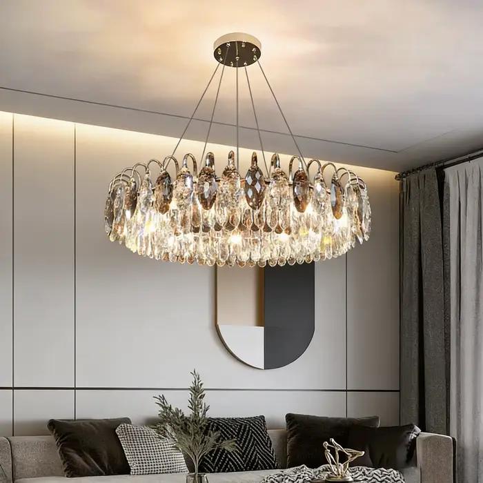 Lustre doré de luxe moderne en cristal pour salle à manger salon chambre hôtel hall élégant à offrir occaions spéciales