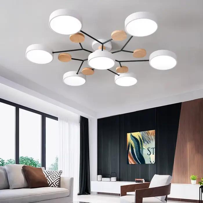 Lustre LED moderne avec bande LED intégrée, 4 couleurs disponibles pour salon, chambre à coucher, hôtel, appartement, bureau, éclairage intérieur