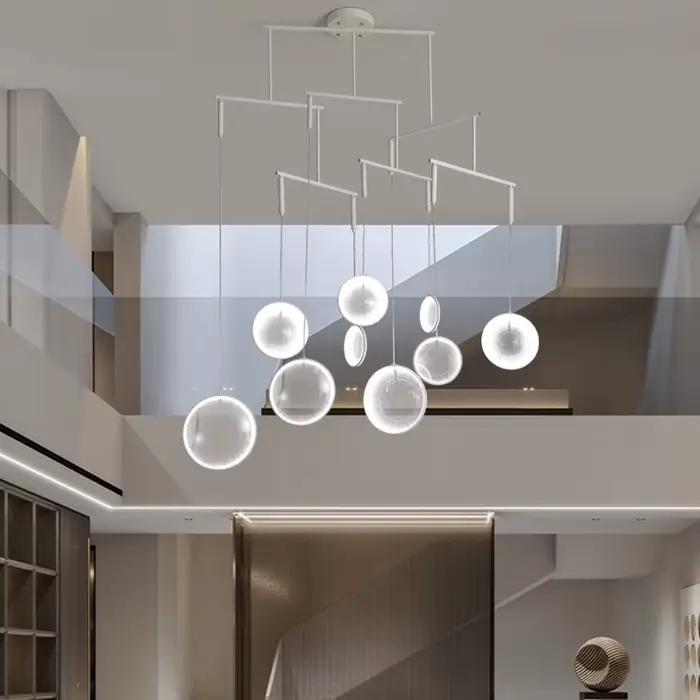 Lustre LED en pierre de verre claire Yuji Okitsu pour salon, bureau, hôtel et autres chambres design moderne élégant à offrir pour occasions spéciales