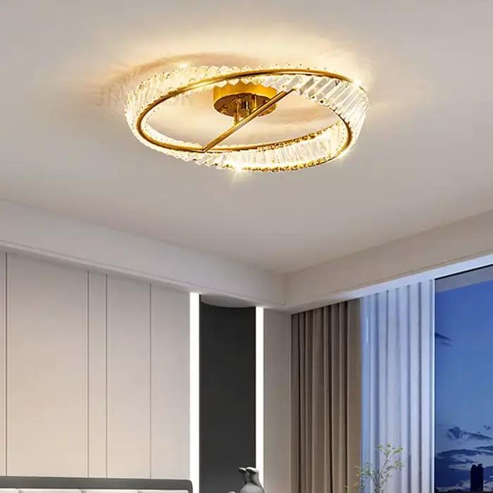 Plafonnier LED en cristal de luxe pour chambre à coucher cuisine salon élégant et lumineux à offrir pour intérieur sophistiqué