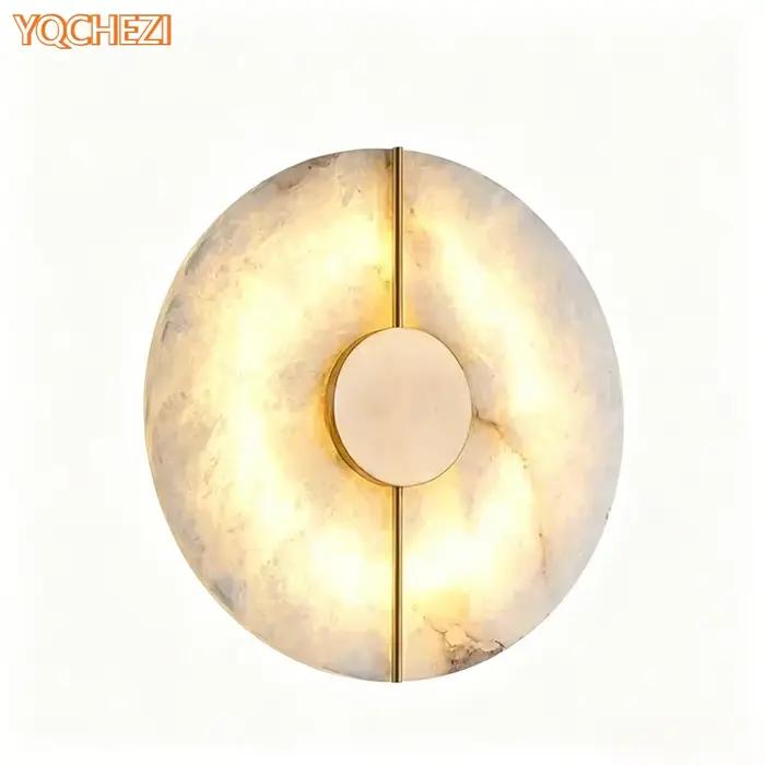 Applique murale LED en pierre albâtre pour éclairage moderne et sophistiqué pour chambre à coucher entrée salon couloir éclairage décoratif intérieur