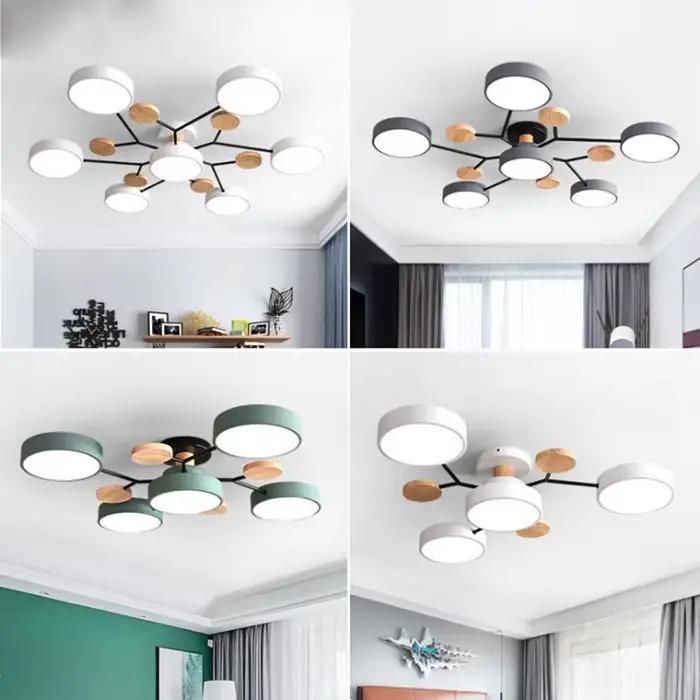 Lustre LED moderne avec bande LED intégrée, 4 couleurs disponibles pour salon, chambre à coucher, hôtel, appartement, bureau, éclairage intérieur