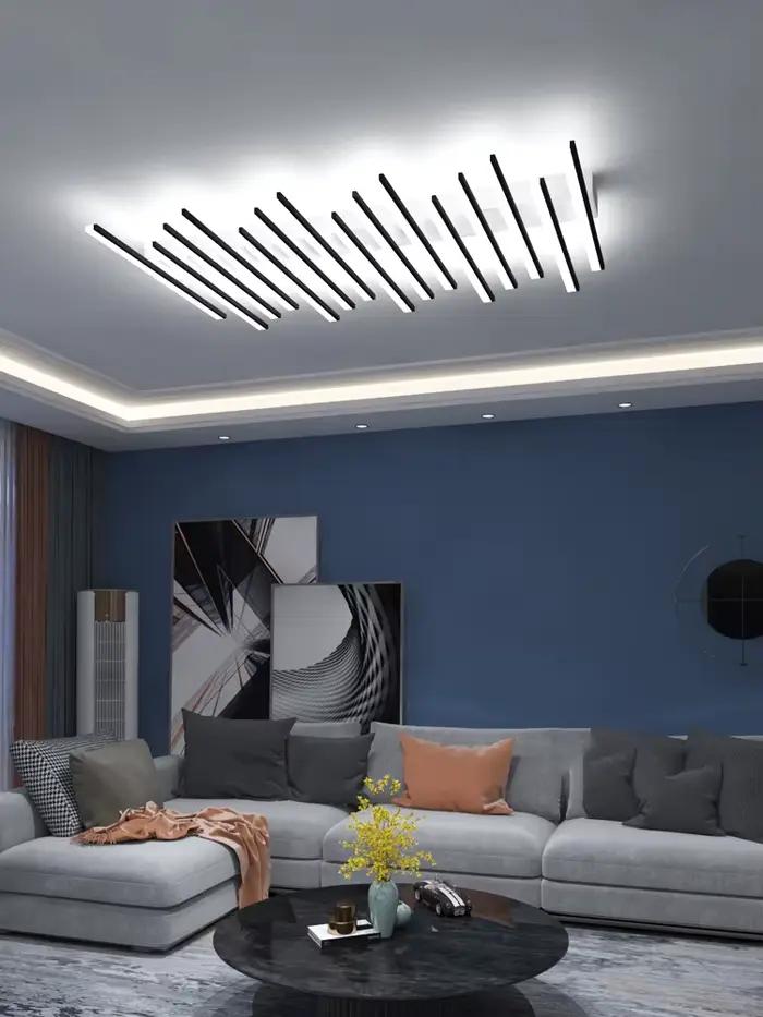 Luminaires de plafond modernes LED pour chambre à coucher et salon, lampe de décoration intérieure fer forgé avec télécommande pour ambiance personnalisable