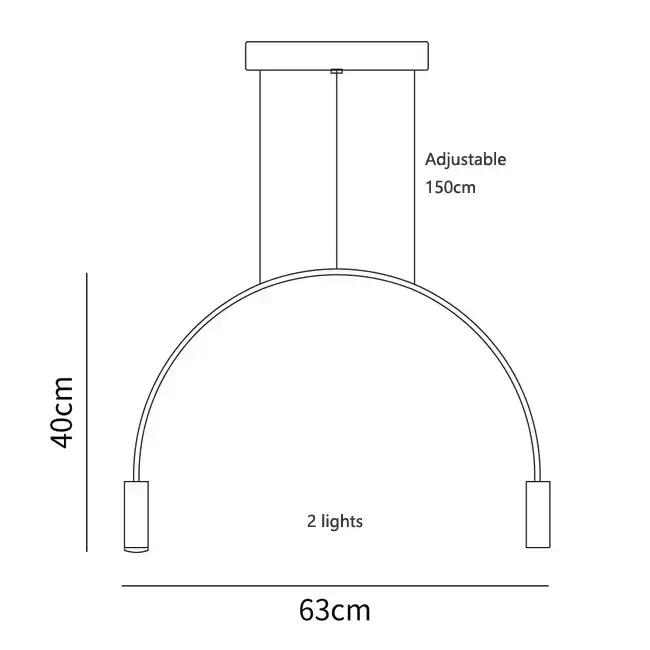 Luminaire suspendu en forme d'arc pour îlot de cuisine, lampe suspendue LED, lustre moderne pour tab
