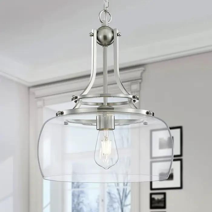 Lampe suspendue en pierre de verre rétro moderne avec finition plaqué et chaîne pour éclairage salon chambre d'hôtel grande zone