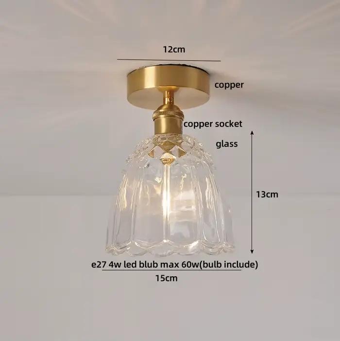 IWHD encastré LED plafonnier salle de bain cuisine chambre blanc paix colombe cuivre Tiffany verre P