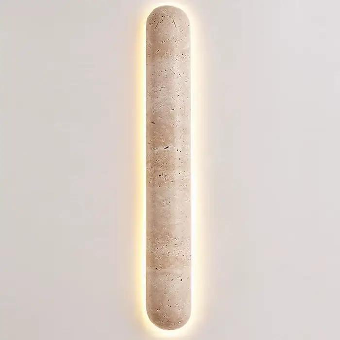 Lampe murale en travertin jaune naturel pour chambre à coucher, éclairage de chevet et décoration intérieure moderne