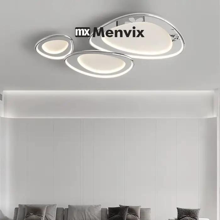 Lampe LED Moderne avec Télécommande pour Cuisine Salon Chambre à Coucher Entrée Salle de Bain Blanc Argent Éclairage Intérieur Polyvalent