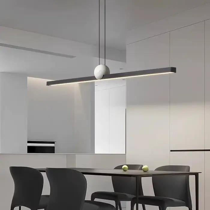 Lampe suspendue en cuivre italien luxe longue lampe de salle à manger restaurant nordique minimaliste marbre design cuisine bar lumière