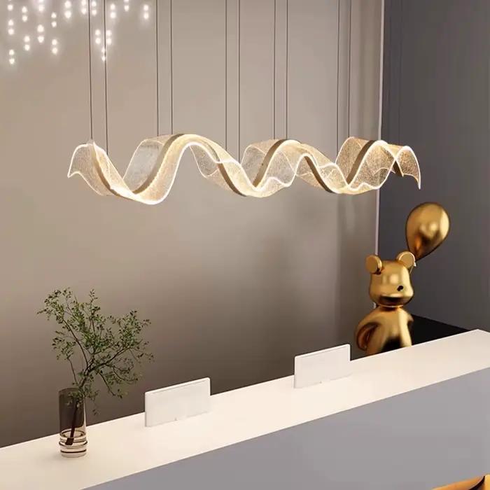 Suspension moderne en acrylique à intensité variable pour éclairer et décorer votre salon, bureau ou chambre d'hôtel