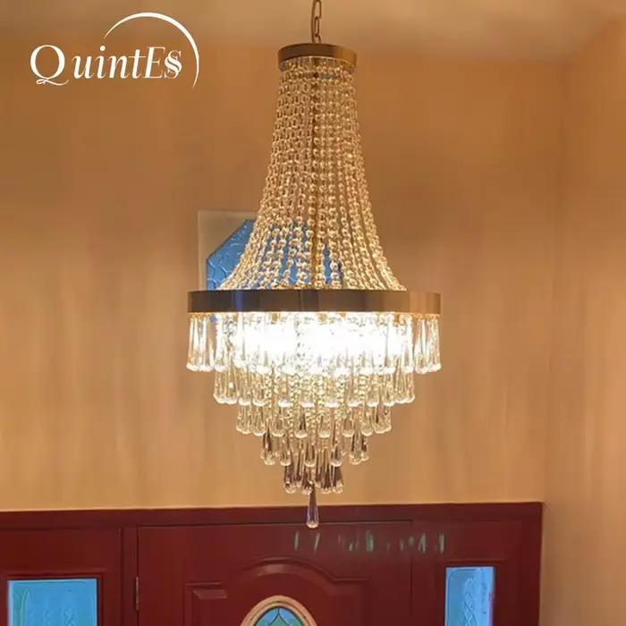 Lustre en cristal doré de luxe pour salon chambre à coucher bar élégant à offrir pour femme occasions spéciales