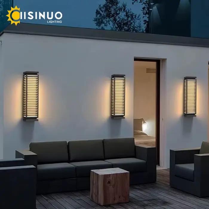 Appliques murales en acier inoxydable luminaire led cubique noir pour extérieur résistante à l'eau chemin de garage et jardin modernes
