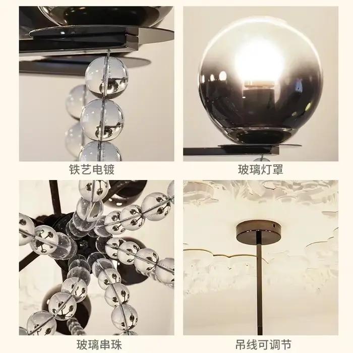 Plafonnier design rétro français en pierre de verre plaquée fer luminaire décoratif de plafond pour salon chambre principale et autres espaces de vie occasions spéciales
