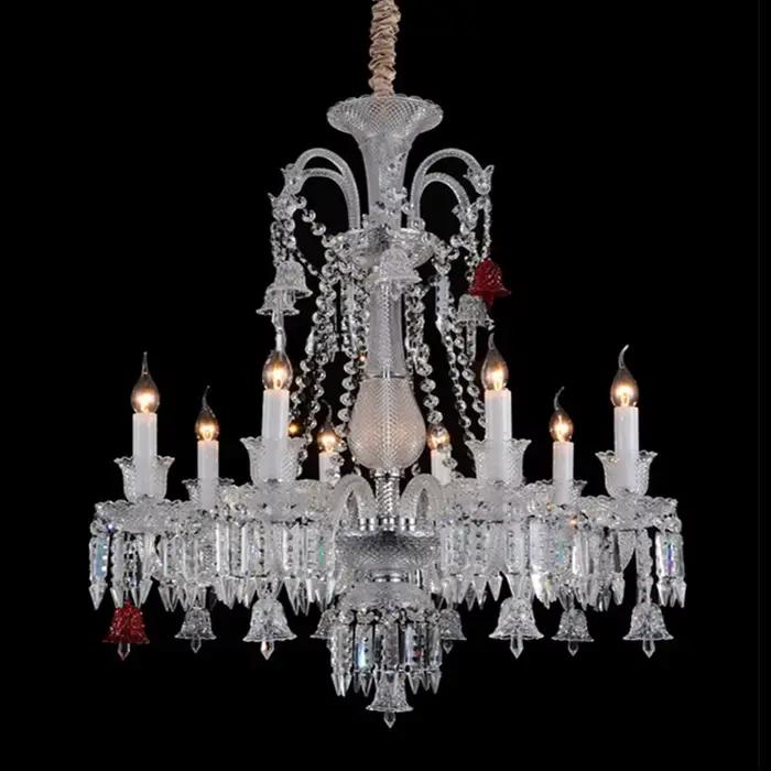 Grand lustre de plafond en cristal de luxe pour hôtel, mariage et intérieur élégant