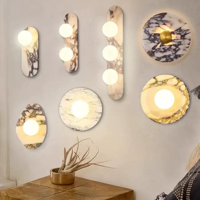 Lampe murale Led créative en marbre nordique pour salon chambre à coucher entrée étude luminaires d'intérieur modernes élégants pour décoration de maison